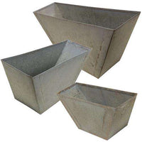 Thumbnail for 3/Set Washed Galvanized Flower Boxes Containers CWI+ 