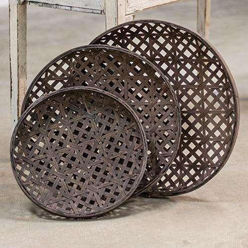 3/Set, Woven Tobacco Style Baskets Baskets CWI+ 