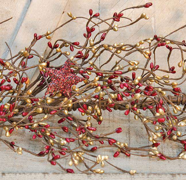 4 1/2' B&G Holiday Stars Pip Garland Pip Berry CWI Gifts 
