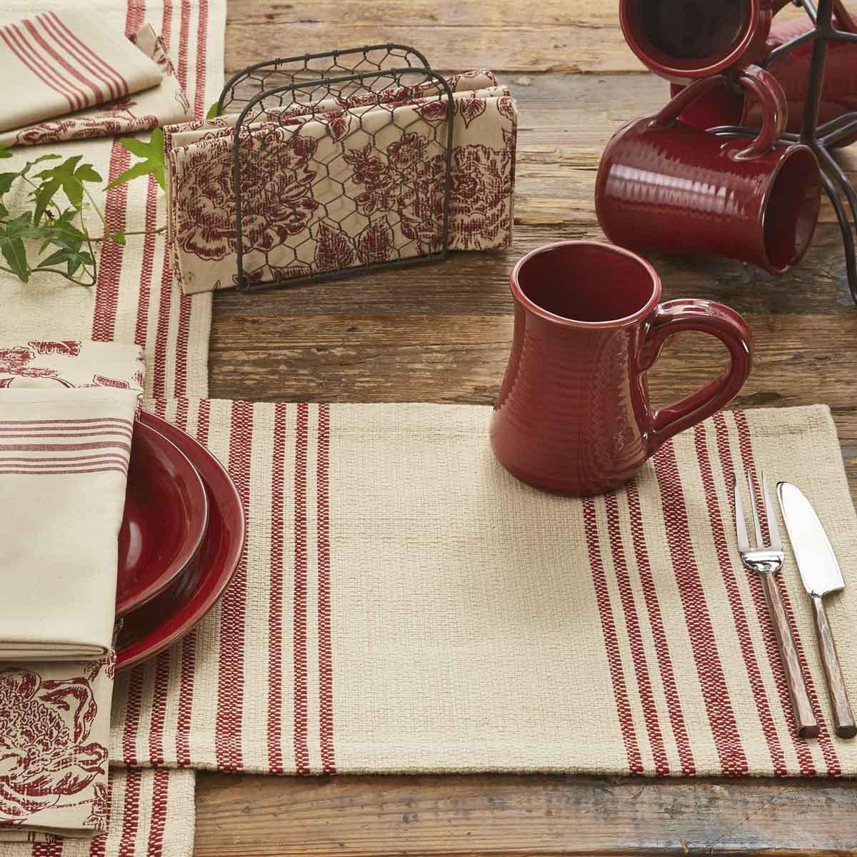 Rustic Stripe Placemats - Set Of 6 Park Designs - The Fox Decor