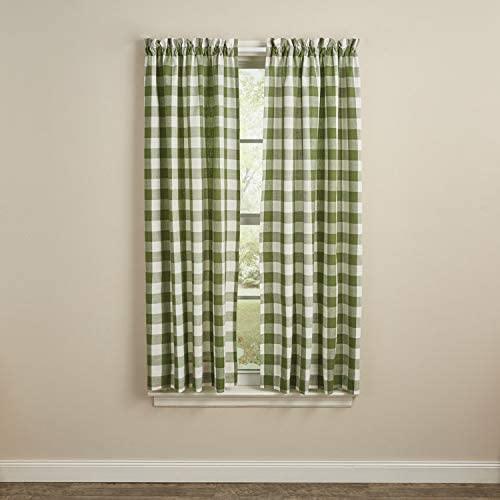 Wicklow Check Curtain Panels - Sage 72x63 Unlined Park Designs - The Fox Decor
