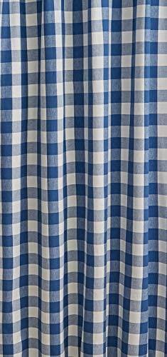 Wicklow Check Cotton Blue Shower Curtain 72