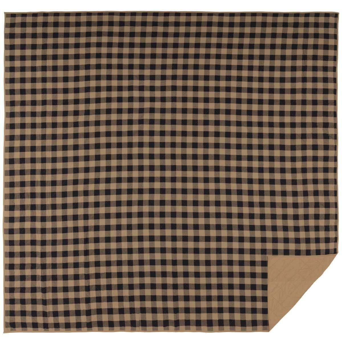 Black Check Quilt Coverlet VHC Brands luxury king