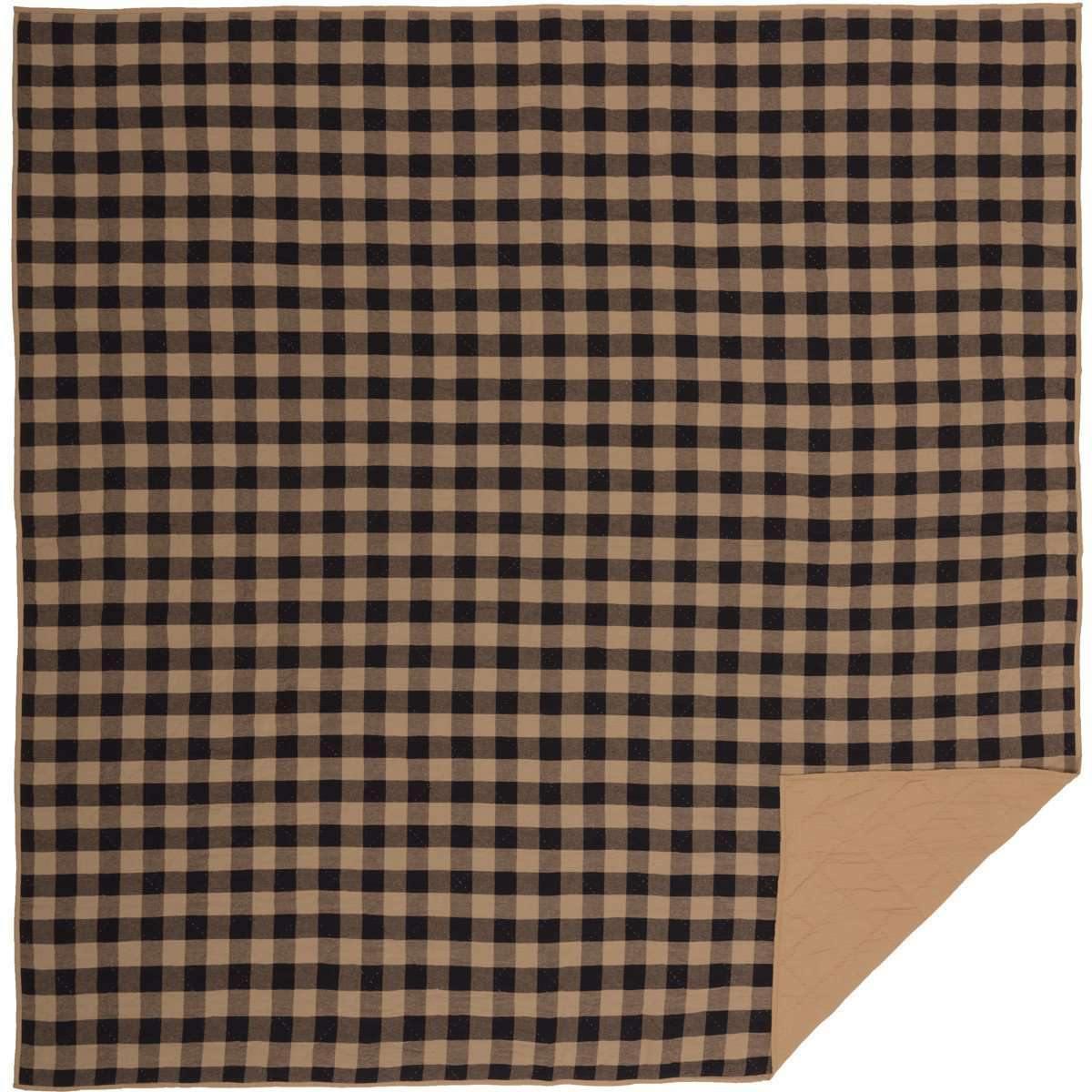 Black Check Quilt Coverlet VHC Brands - The Fox Decor