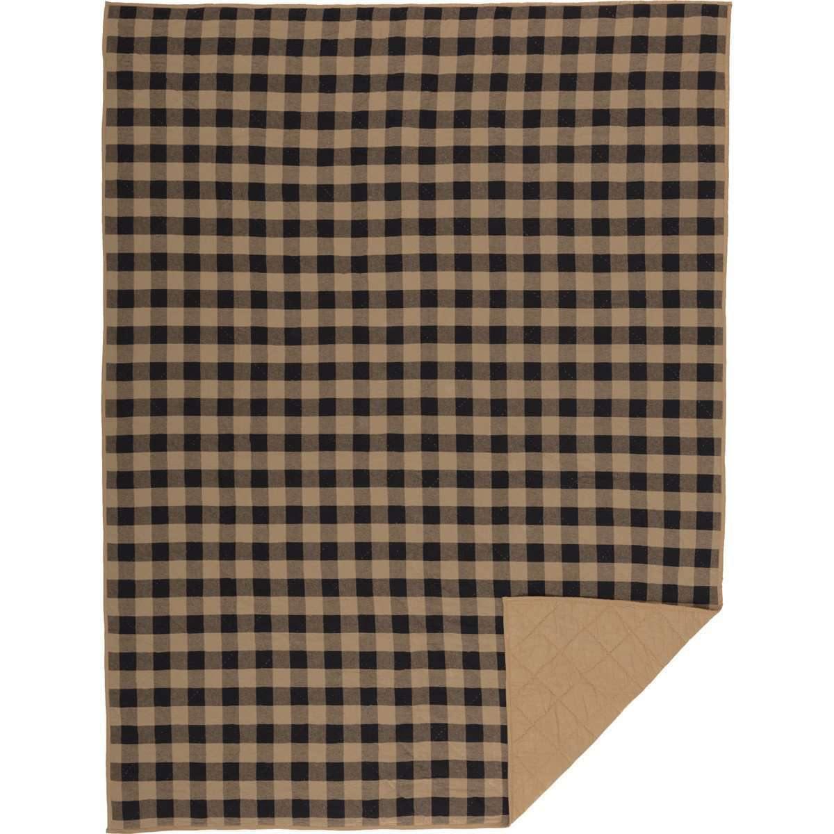 Black Check Quilt Coverlet VHC Brands - The Fox Decor