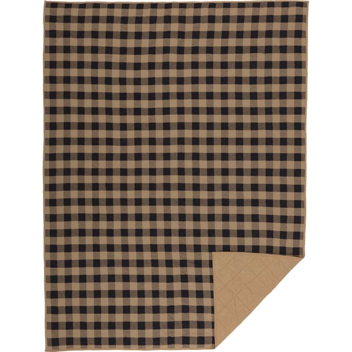 Black Check Quilt Coverlet VHC Brands twin
