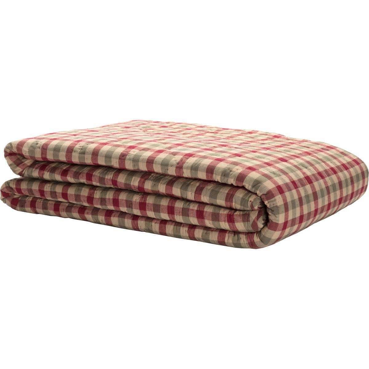 Jonathan Plaid King Quilt 105Wx95L VHC Brands folded