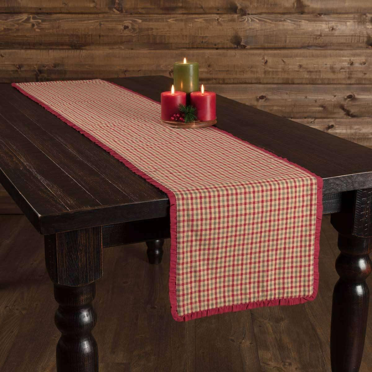 Jonathan Plaid Ruffled Runner 13x72 VHC Brands - The Fox Decor