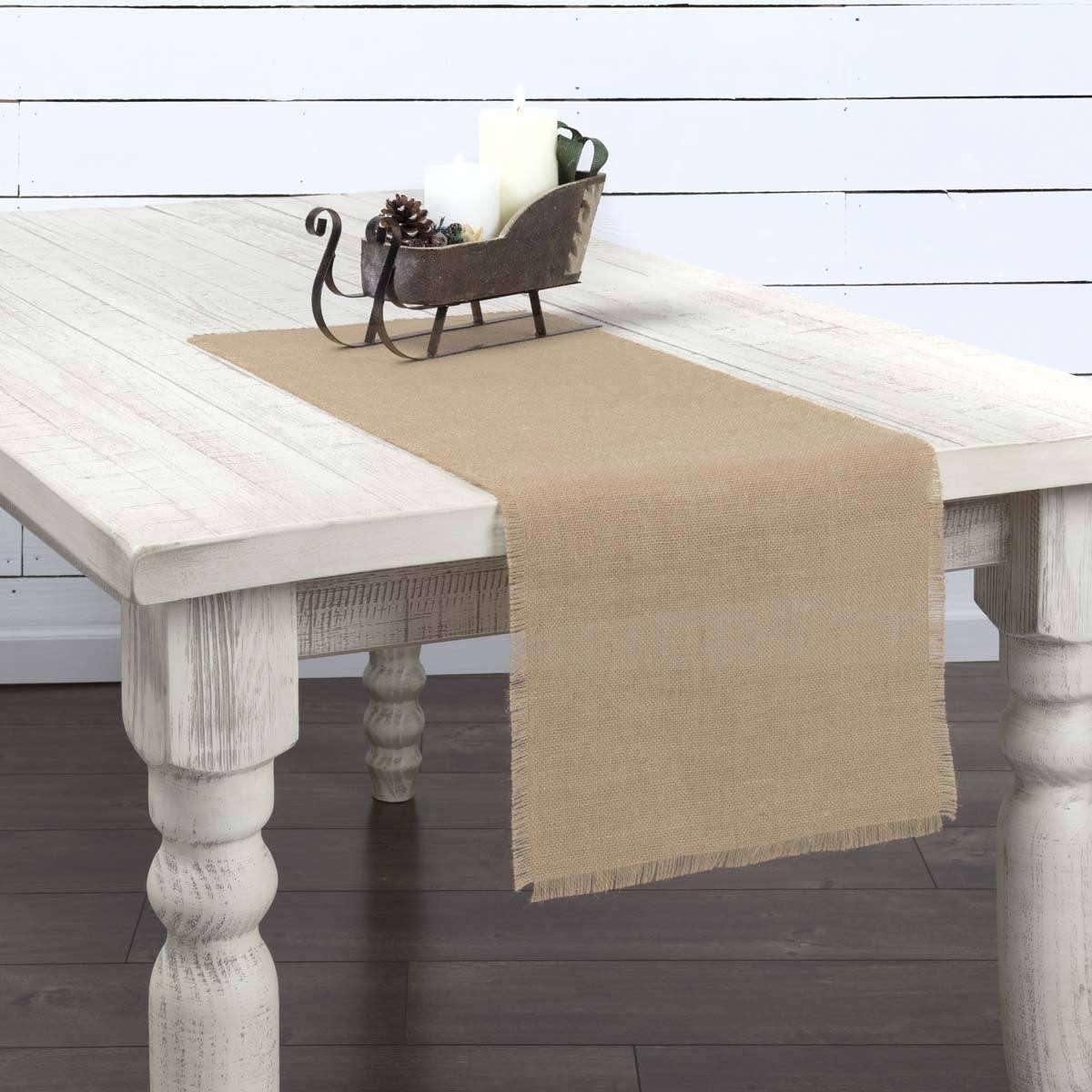 Jute Burlap Natural Runner 13x36 VHC Brands