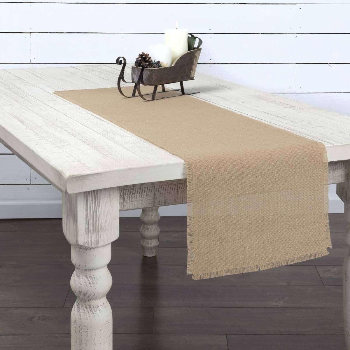 Jute Burlap Natural Runner 13x48 VHC Brands