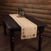Thumbnail for Jute Burlap Poinsettia Runner 13x72 VHC Brands - The Fox Decor