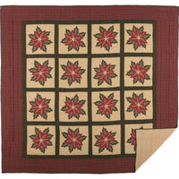 Thumbnail for National Quilt Museum Poinsettia Block King Quilt 105Wx95L VHC Brands full