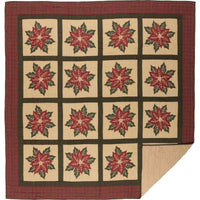 Thumbnail for National Quilt Museum Poinsettia Block Queen Quilt 90Wx90L VHC Brands full