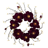 Thumbnail for 24” Burgundy and Gold Magnolia Artificial Wreath 
