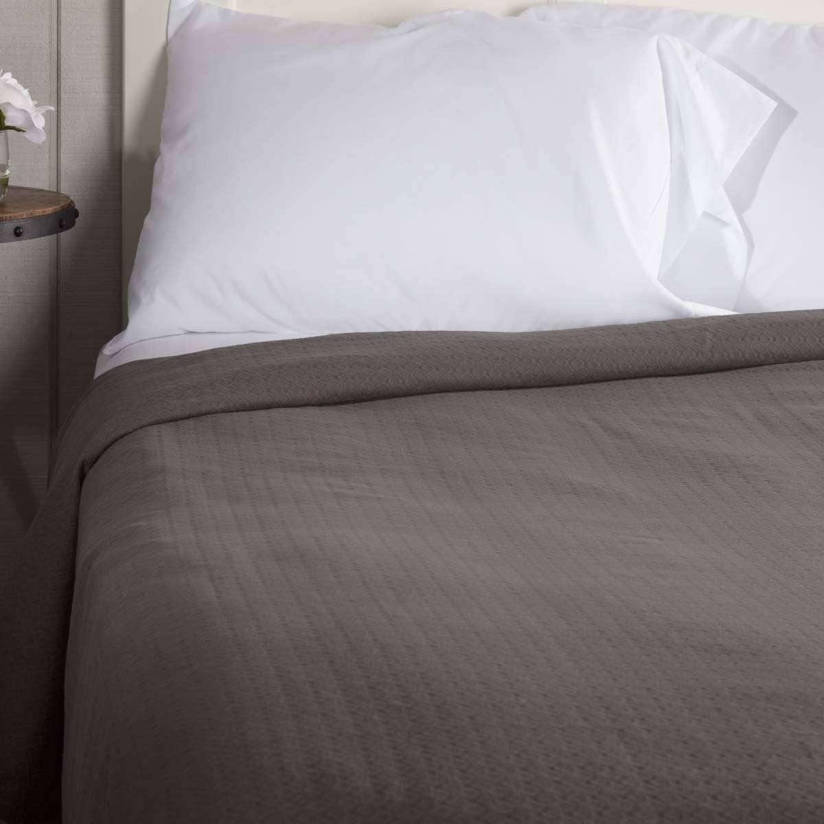 Serenity Grey Cotton Woven Blanket VHC Brands online