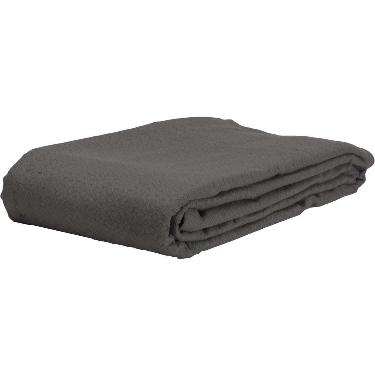 Serenity Grey Cotton Woven Blanket VHC Brands folded