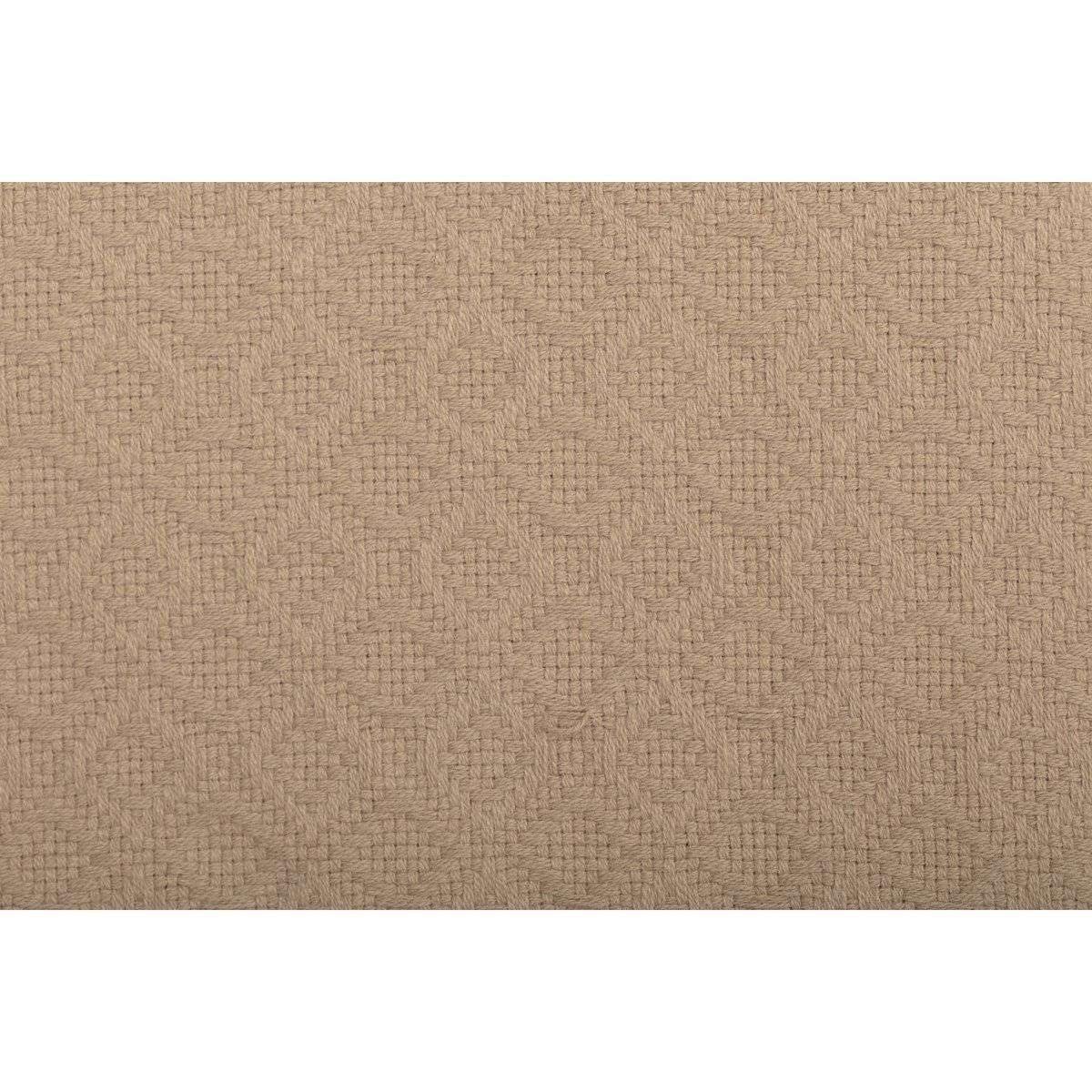 Serenity Tan Cotton Woven Blanket VHC Brands zoom