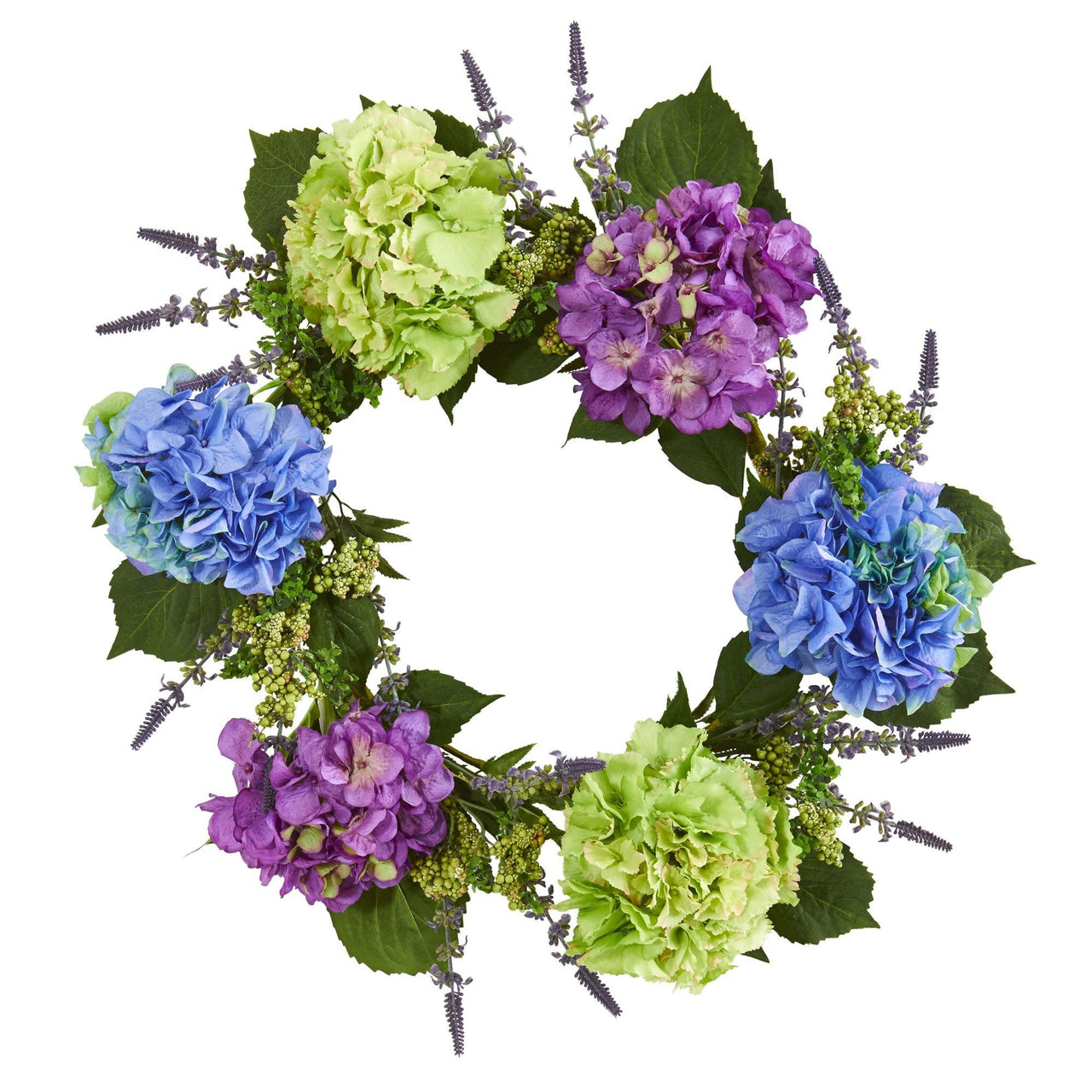 22” Hydrangea Artificial Wreath