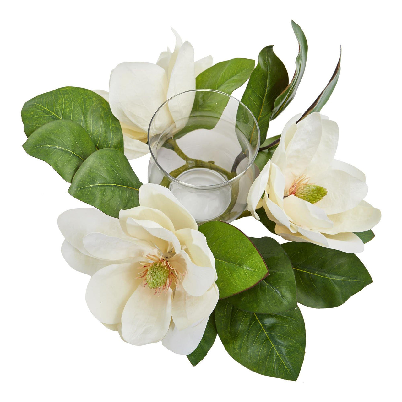 13” Magnolia Artificial Candelabrum Arrangement - The Fox Decor