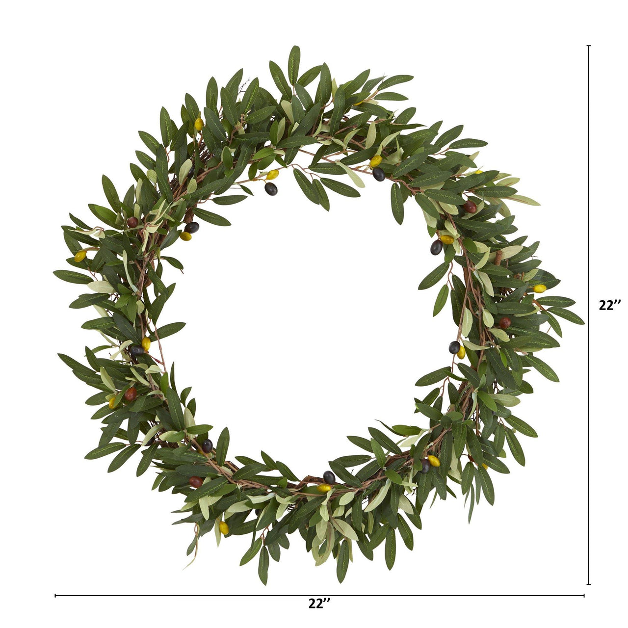 23” Olive Artificial Wreath - The Fox Decor