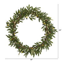 Thumbnail for 23” Olive Artificial Wreath - The Fox Decor