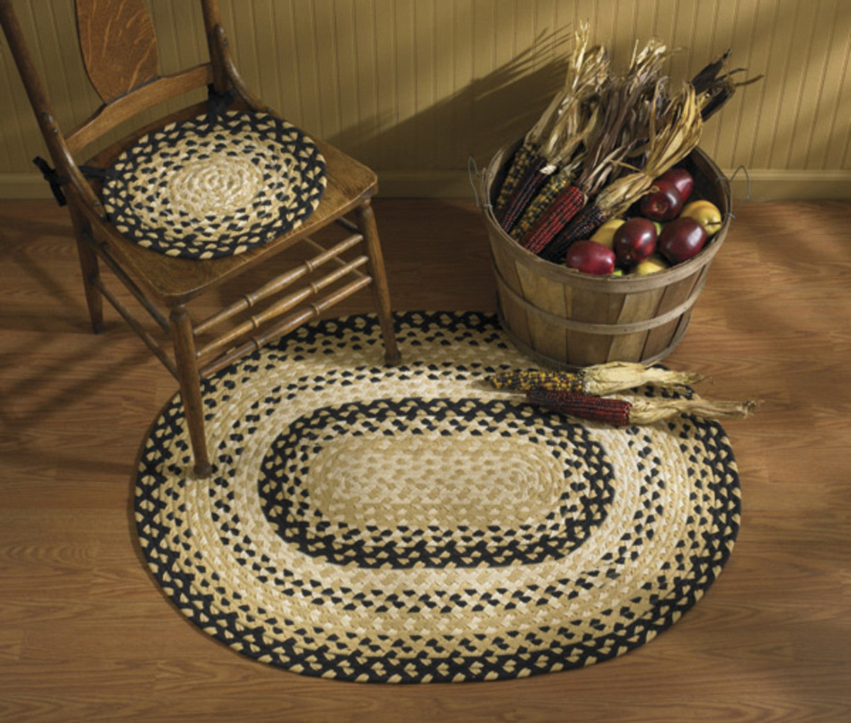 Cornbread Braided Oval Cotton Rug 32" x 42" Park Designs