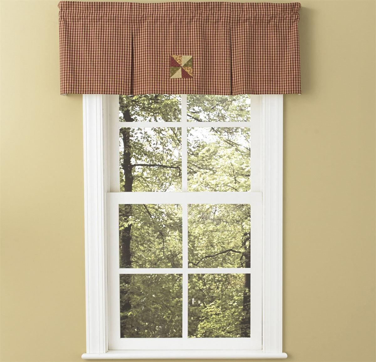 Mill Village Lined Pleated Valance Park designs Set of 4