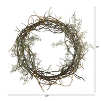 Thumbnail for 17” Frosted Twig Wreath - The Fox Decor