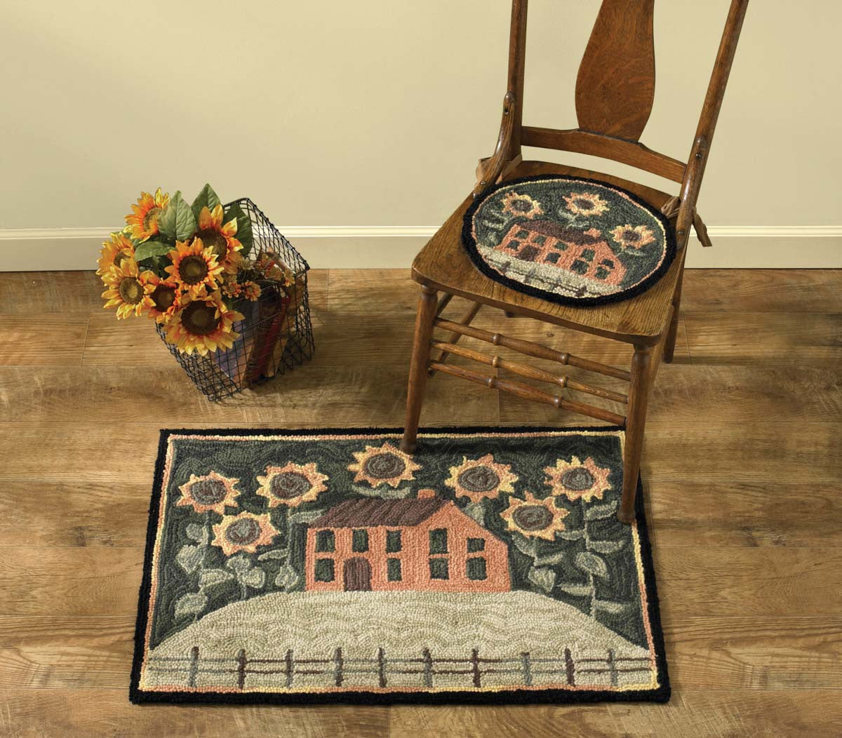 House & Sunflower Hooked Rugs - Park Designs