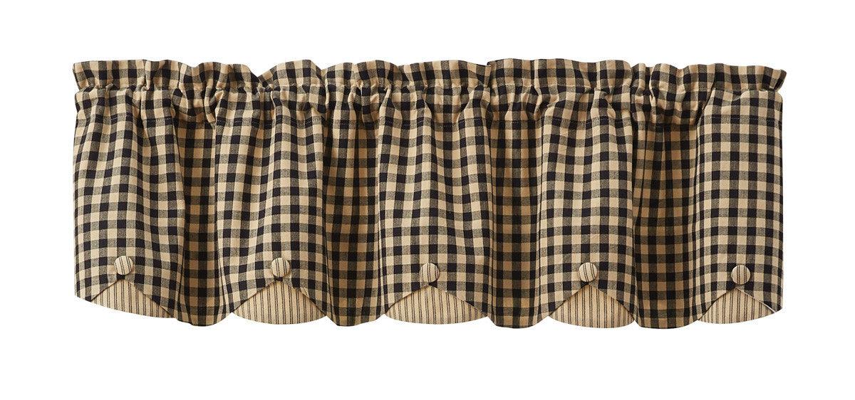 Berry Gingham Valance - Scalloped Park Designs - The Fox Decor