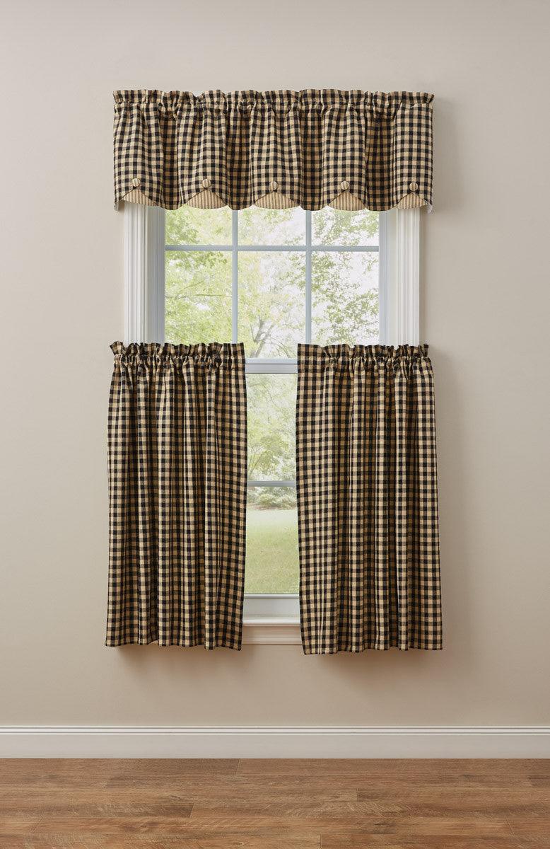 Berry Gingham Valance - Scalloped Park Designs - The Fox Decor
