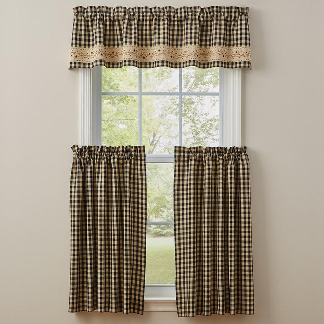 Berry Gingham Valance - Border Park Designs - The Fox Decor