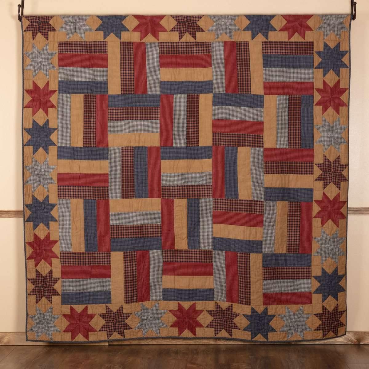 National Quilt Museum Kindred Stars and Bars Quilt 90Wx90L VHC Brands full