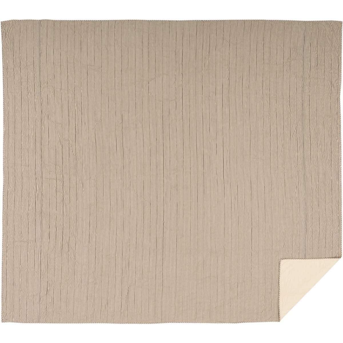 Sawyer Mill Charcoal Ticking Stripe Quilt Coverlet VHC Brands california king