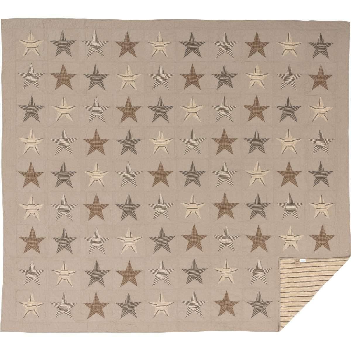 Sawyer Mill Star Charcoal California King Quilt 130Wx115L VHC Brands full