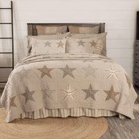 Sawyer Mill Star Charcoal King Quilt 105Wx95L VHC Brands - The Fox Decor
