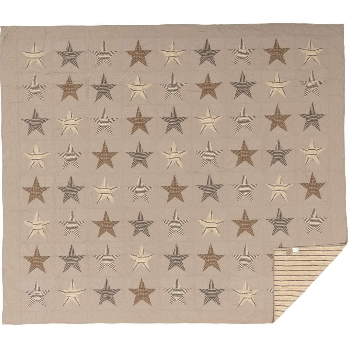 Sawyer Mill Star Charcoal Luxury King Quilt 120Wx105L VHC Brands - The Fox Decor