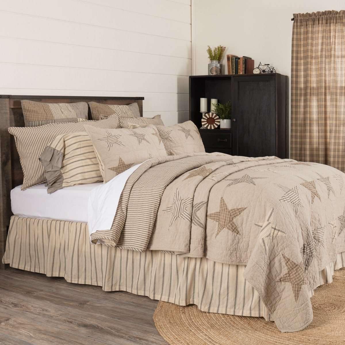 Sawyer Mill Star Charcoal Twin Quilt 68Wx86L VHC Brands online