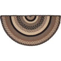 Thumbnail for Sawyer Mill Charcoal Jute Braided Rug Half Circle w/ Rug Pad 16.5