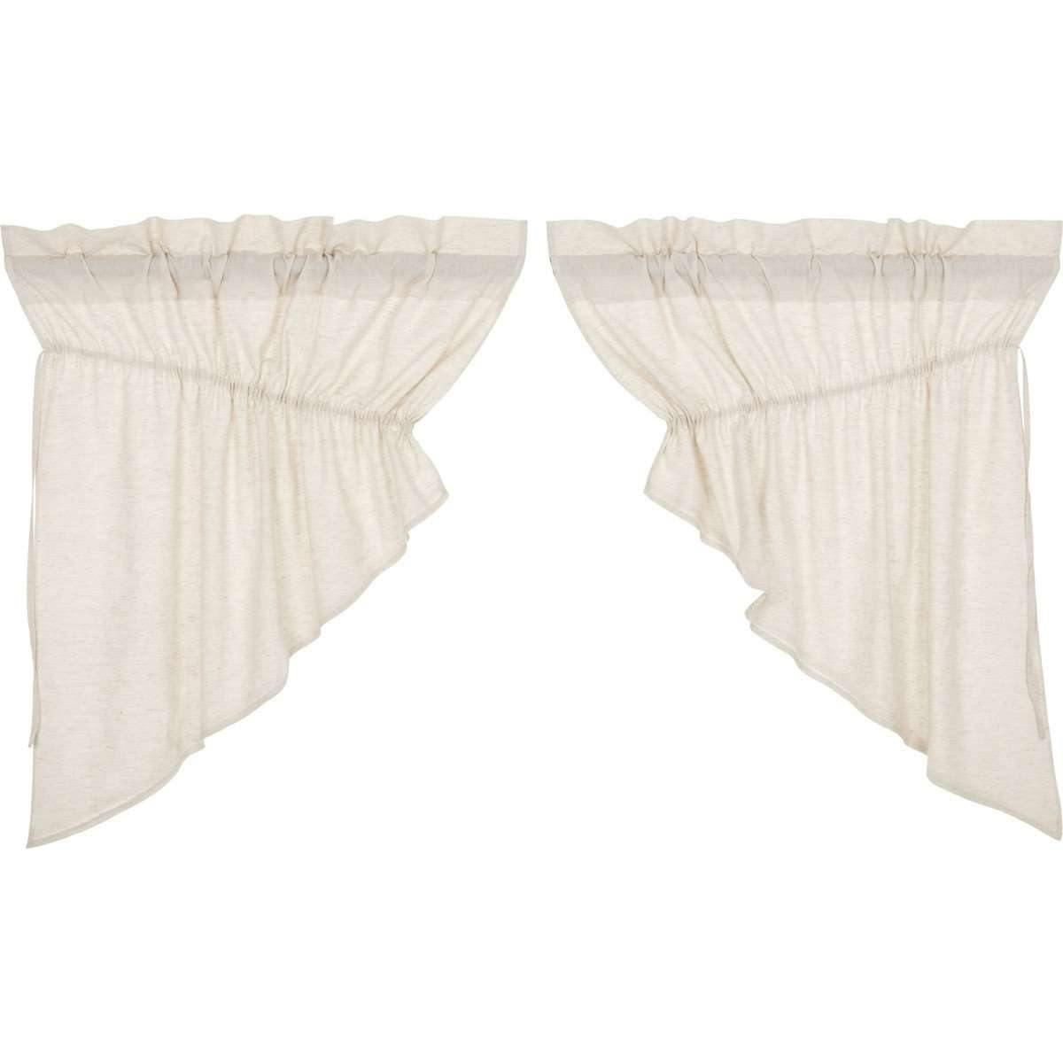 Simple Life Flax Natural Prairie Swag Curtain Set of 2 36x36x18 VHC Brands - The Fox Decor