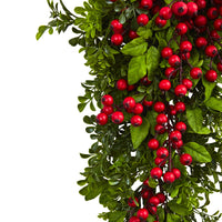 Thumbnail for 26” Berry Boxwood Teardrop Christmas Decor