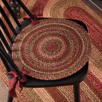 Thumbnail for Cider Mill Jute Braided Chair Pad Set of 6 Burgundy, Natural, Green - The Fox Decor