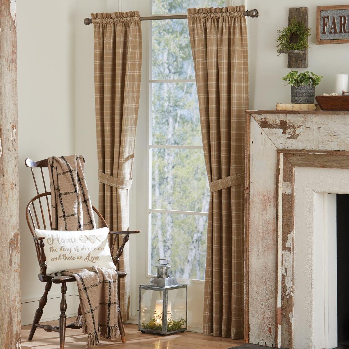 Fieldstone Plaid Lined Curtain Panels 72