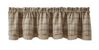 Thumbnail for Fieldstone Plaid Valance Set of 2 - Lined Layered Black Park Designs