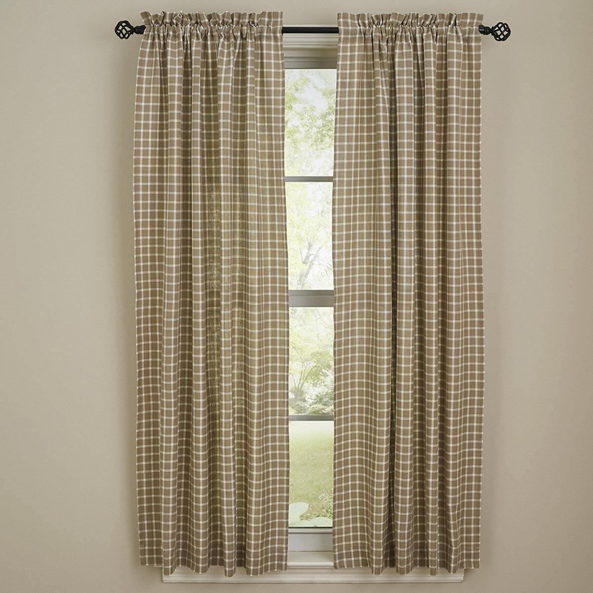 Stoneboro Check Panels - Cream 72x63 Lined Park Designs - The Fox Decor