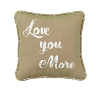 Love You More Printed Pillow - 10x10 Tan Fabric Park Designs - The Fox Decor