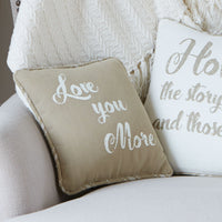 Thumbnail for Love You More Printed Pillow - 10x10 Tan Fabric Park Designs