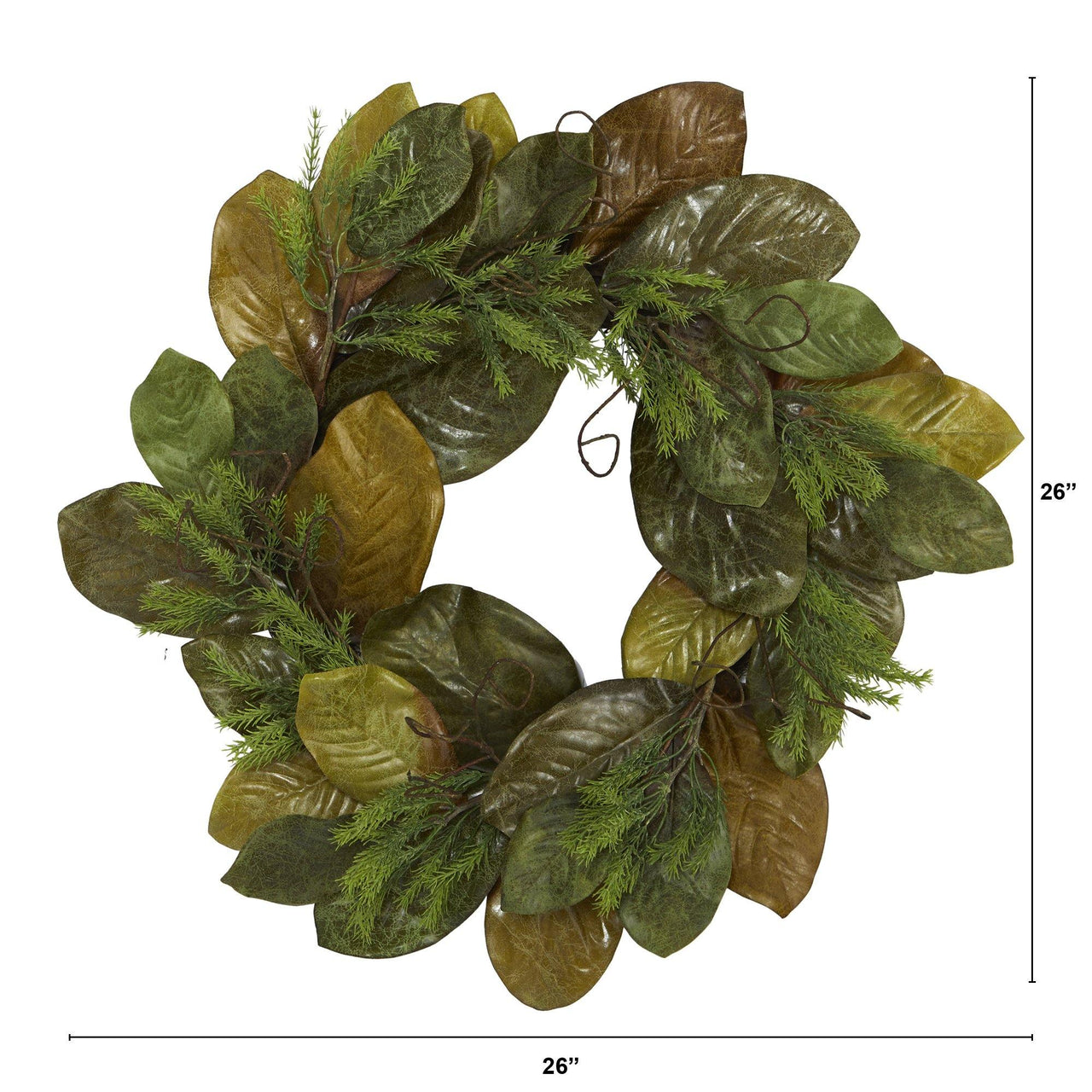 26” Magnolia Leaf Artificial Wreath - The Fox Decor