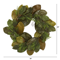 Thumbnail for 26” Magnolia Leaf Artificial Wreath - The Fox Decor