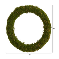 Thumbnail for 20” Moss Artificial Wreath - The Fox Decor